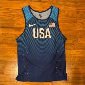 Nike Blue Athletic Tank Top with USA Design